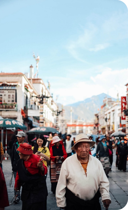 Man walking on a beautiful day